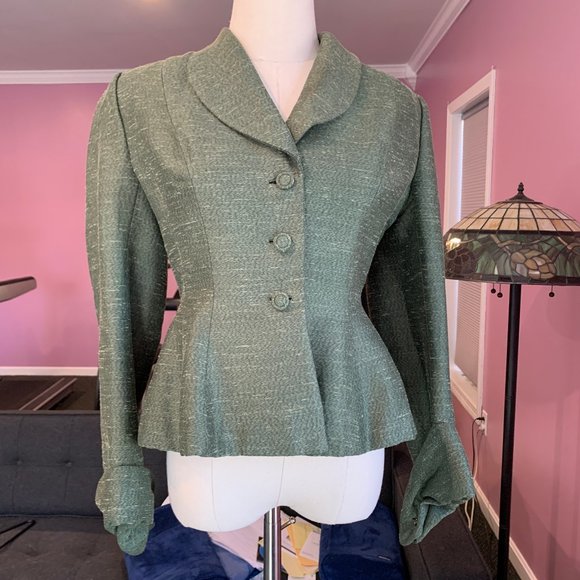 Vintage Lilli Annette Green Silk Mohair Jacket - Picture 2 of 9